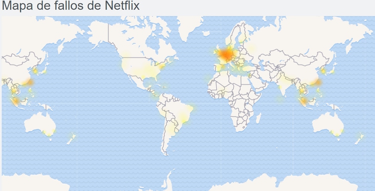 Éstos son los lugares del mundo donde se registran mayores reportes de falla, según DownDetector.