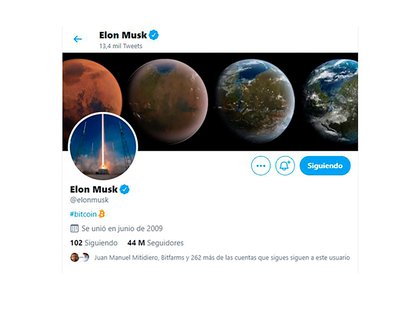 Musk sumó la B de bitcoin a su biografía de Twitter y la acción se disparó